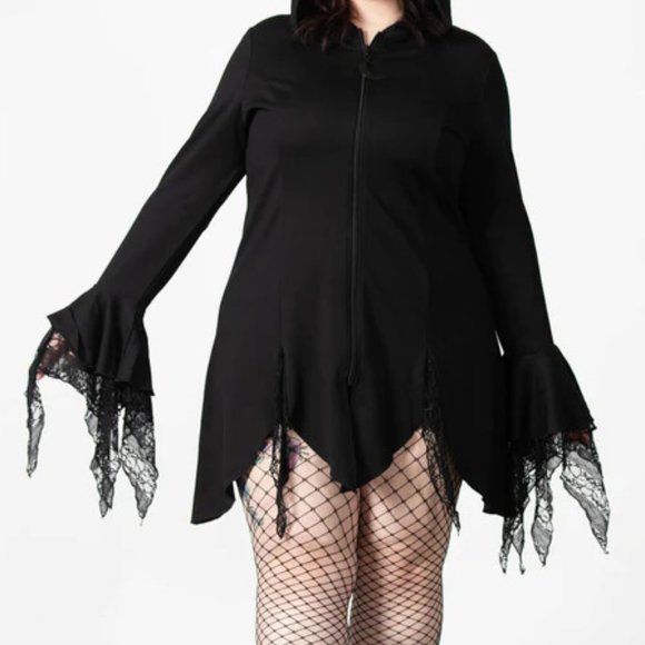 Killstar Moonzone Long-line Zip Hoodie - Size 2XL - Picture 1 of 6